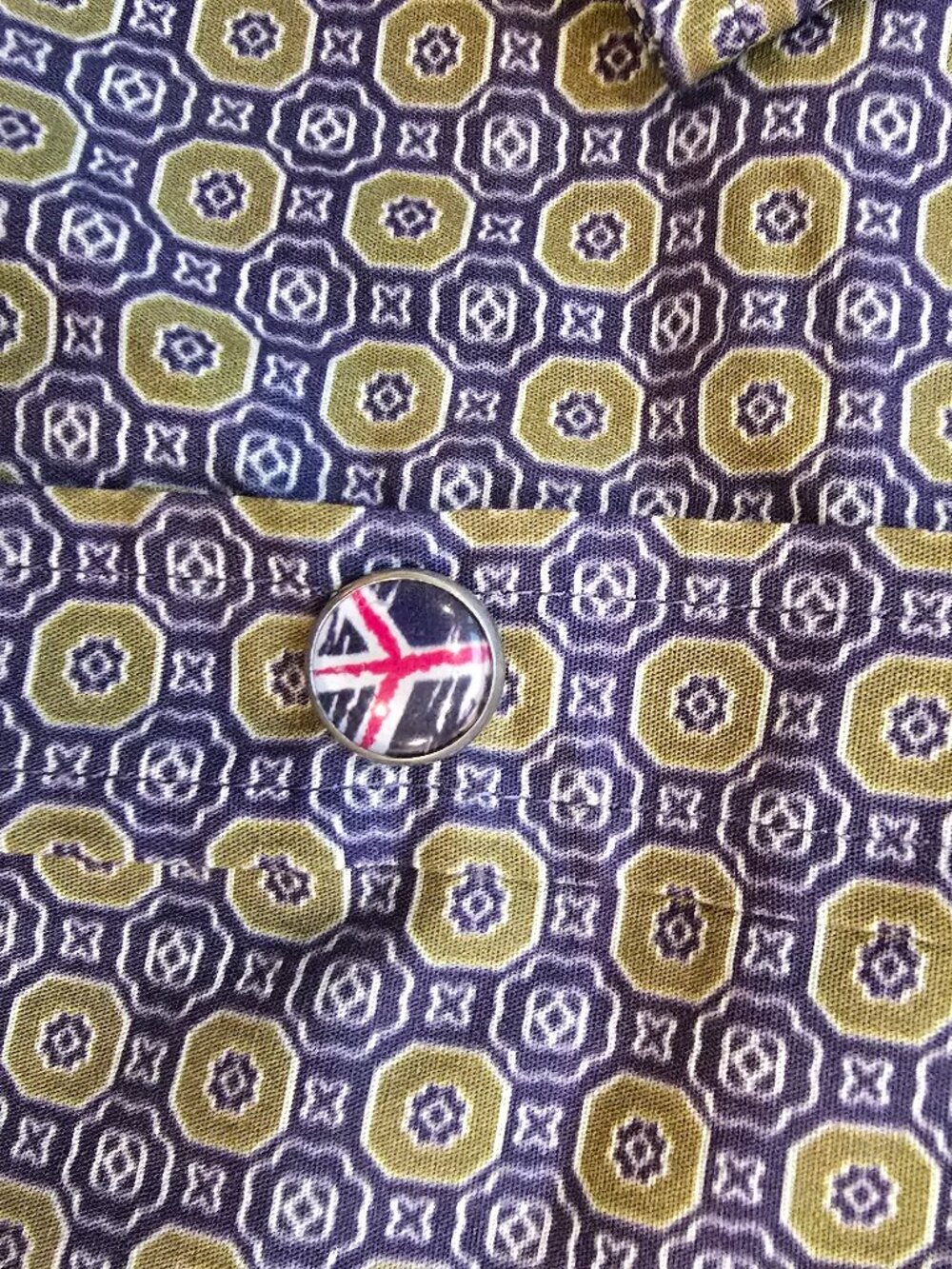 NWT John Lennon English Laundry mens Retro geometric medallion dress shirt in M - Picture 5 of 9